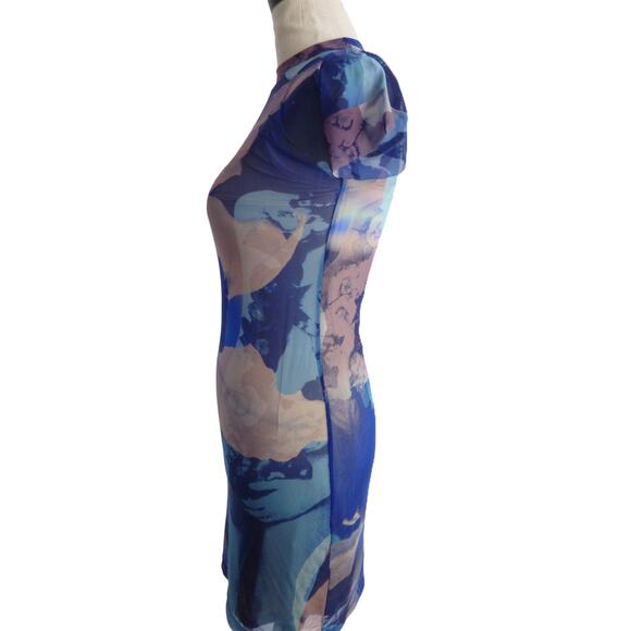With Jean Sami Dress  Orchid Morphology Blue Mesh Size S - Picture 4 of 7